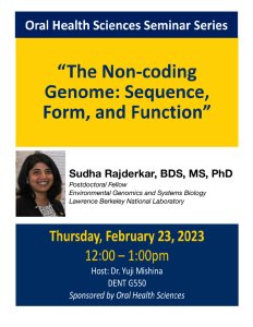 Sudha Rajderkar, BDS, MS, PhD _ Postdoctoral Fellow Environmental Genomics and Systems Biology Lawrence Berkeley National Laboratory