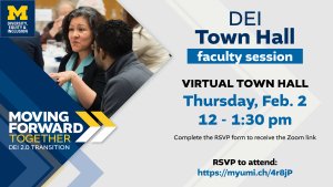 Invitation to the town hall faculty session.