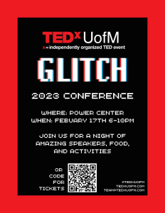 TEDxUofM Glitch Promotional Flyer