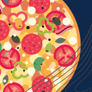 colorful pizza image