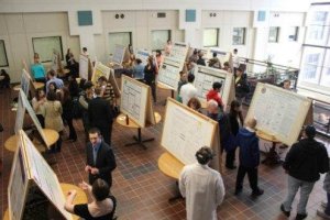 Students presenting posters