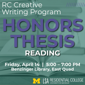Creative Writing Program Honors Thesis Event 2023