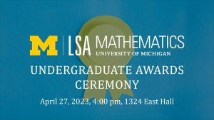 Department of Mathematics Undergraduate Awards Ceremony