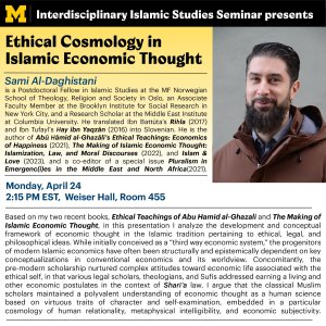 Interdisciplinary Islamic Studies Seminar. Ethical Cosmology in Islamic Economic Thought