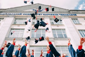 Graduates Throwing Their Caps in the Air
