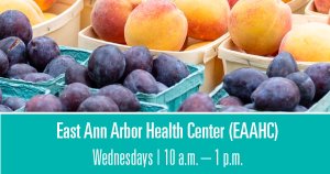 Fresh fruits and vegetables at M Farmers Market at East Ann Arbor Health Center