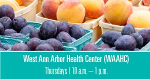Fresh fruits and vegetables at M Farmers Market at East Ann Arbor Health Center