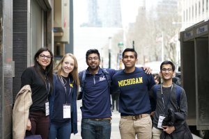Students pose for a photo on a CFE trek, where student entrepreneurs meet with founders and industry game-changers in cities like Seattle and San Francisco.
