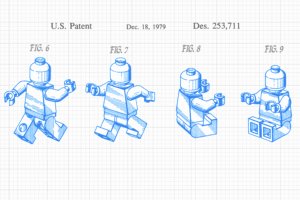 U.S. Patent, Dec. 18, 1979, and four figures of a Lego person in different positions.