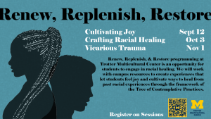 RRR flyer with event date, time, location. And a sillhouette of a Black woman and Black Man.