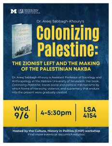 CHiP "Colonizing Palestine" flyer