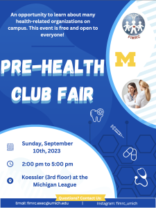 Pre-Health Club Fair Flyer
