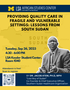 Dr. Jacob Atem, Co-founder and Chief Executive Officer, Southern Sudan Healthcare Organization (SSHCO)