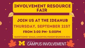 Involvement Resource Fair flyer in autumn colors.