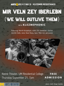Poster for Mir veln zey iberlebn (We will outlive them): Klezmer Resistance featuring the musicians