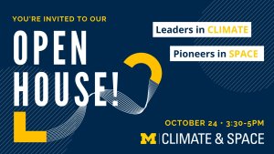 The image describes the date, time, and host for the upcoming open house event.