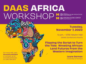Promotional image for the DAAS Africa Workshop on November 7, 2023