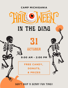 Join us in the diag for a fun day of food candy and prizes on October 31st from 9:00 AM to 2:00 PM