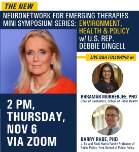 Poster for Environment, Health & Policy w/ Rep. Debbie Dingell