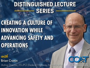 Promotional Image for the CCAT Distinguished Lecture Series with Brian Cronin. It features their headshot and presentation title.