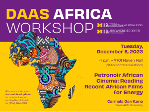 Promotional image for the DAAS Africa Workshop on December 5, 2023