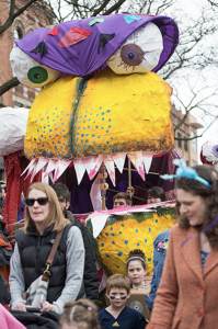 Check out this monstrously huge puppet created by U-M students! Photo by Myra Klarman.