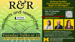 Dec 12 Panel Discussion on Making Healthy Environments a Legal Right in Michigan