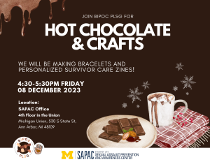 Hot Chocolate and Crafts flier with same text found in event description