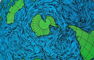 World Ocean Map : Spilhaus Projection, by Athelstan Spilhaus; GeoLearning Corp., 1987.