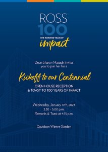 Invitation for Ann Arbor Toast to 100 Years of Impact