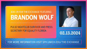 Brandon Wolf headshot with event details