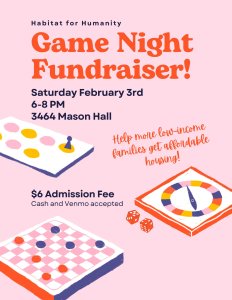Game Night Fundraiser Flyer