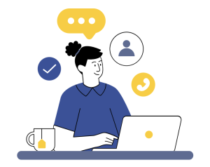 Person networking on a Computer