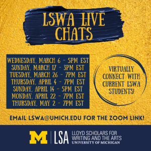 Upcoming LSWA Live Chats
