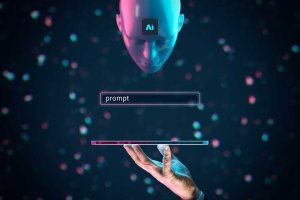 Artificial intelligence AI think about prompt (command) entered by AI user