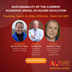 Sustainability of the Current Economic Model in Higher Education, Register Now!