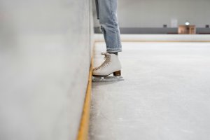 skates at ice rink