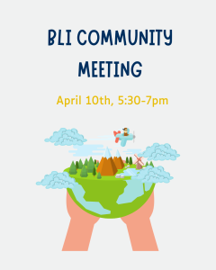 Image with earth day icon and meeting details