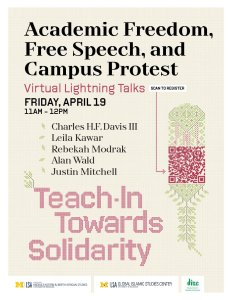 Academic Freedom, Free Speech, and Campus Protests
