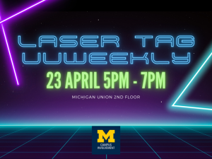 lasers and neon glowing lines with event details