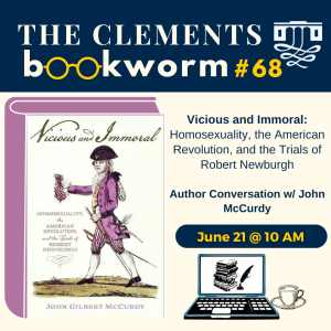 Book cover and title with Clements Bookworm logo