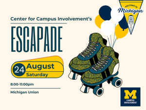 escapade event with roller skates and balloons