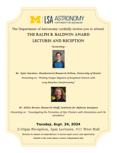 Invitation for The Ralph B. Baldwin Award Lecture and Reception