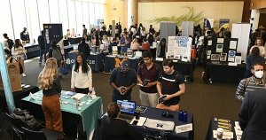 Picture of groups of people in the colloquium