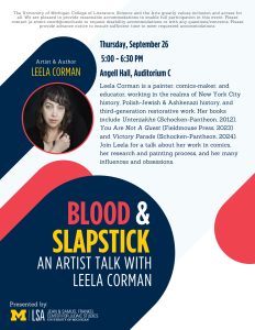 Leela Corman Event Flyer