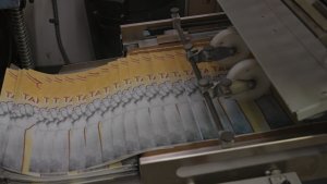 Copies of student newspaper being printed