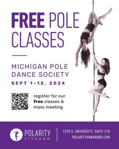 Michigan Pole Dance Society Free Classes + Mass Meetings: Sign Up Now!