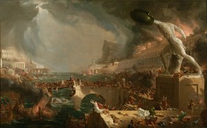 Painting by Thomas Cole, Destruction, from the series The Course of Empire.