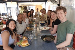 Students eating lunch in Aix-en-Provence, France Students eating lunch in Aix-en-Provence, France