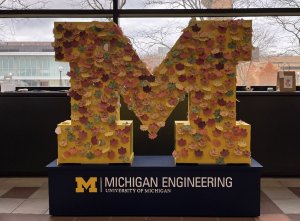 Block M w/ Leaf Shaped Sticky Notes